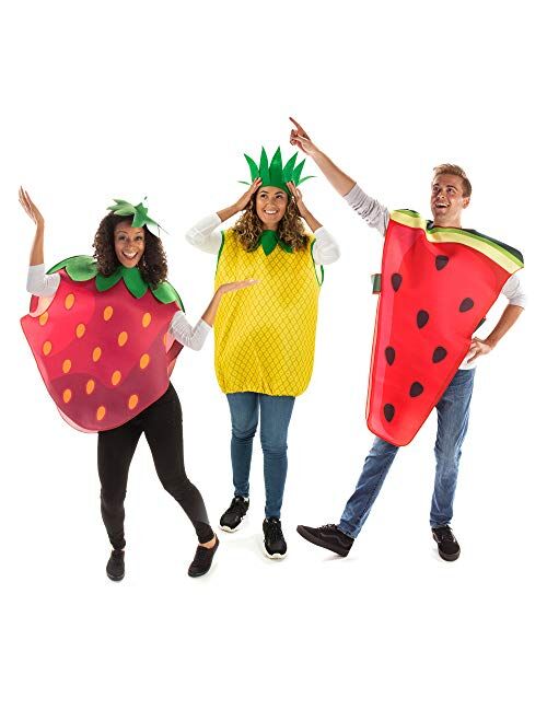Hauntlook Strawberry, Watermelon & Pineapple - Cute Fruit Salad Halloween Group of 3 Costumes