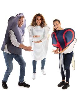 Rock Paper Scissors Halloween Costume Group Pack of 3 - Funny One-Size Adult Outfits