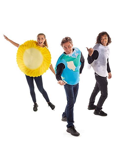 Hauntlook Earth, Sun & Moon Halloween Group Costume - Cool Unisex Space Fun Adult Outfits