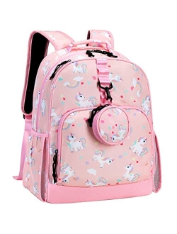 Choco Mocha 15-17 inch Girls School Backpack with Matching Coin Purse
