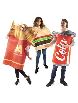 Combo Meal Group of 3 Halloween Costume - Burger, Fries & Soda Adult Outfits