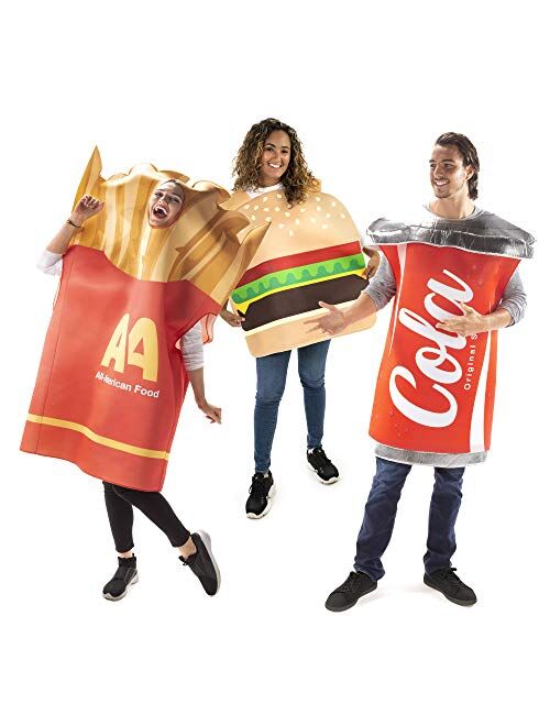 Hauntlook Combo Meal Group of 3 Halloween Costume - Burger, Fries & Soda Adult Outfits