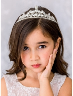 SWEETV Princess Tiaras for Girls, Wedding Tiara for Flower Girls, Kids Birthday Crown
