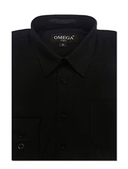 OmegaTux Boys Long Sleeve Solid Color Dress Shirts
