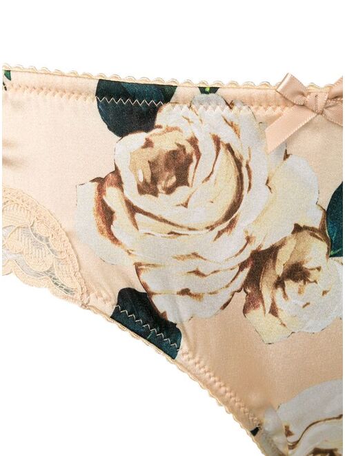 Dolce & Gabbana floral-print side-lace briefs