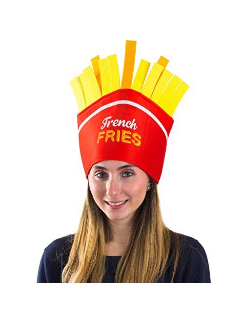 Tigerdoe Food Hats Fast Food Hats - Burger Hat - Fries Hats - Corn On The Cob Hat - Food Costumes (3 Pack)