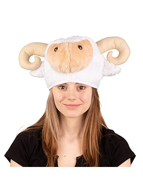 Tigerdoe Farm Animal Hats Set- Animal Costume Hat- Farm Dress Up- Plush Rooster, Horse, Sheep- 3 Pc Set