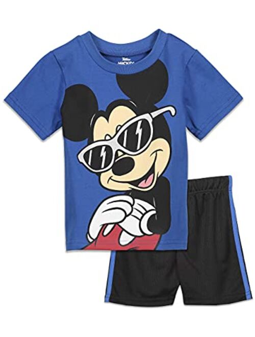 Disney Mickey Mouse Donald Duck Baby Athletic Graphic T-Shirt and Mesh Shorts Outfit Set Infant to Little Kid