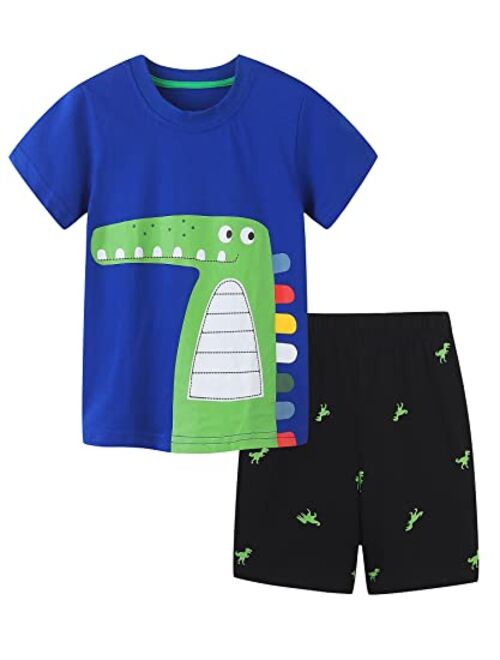 Bumeex Toddler Boys Cotton Clothing Sets Short Sleeve Tee and Shorts