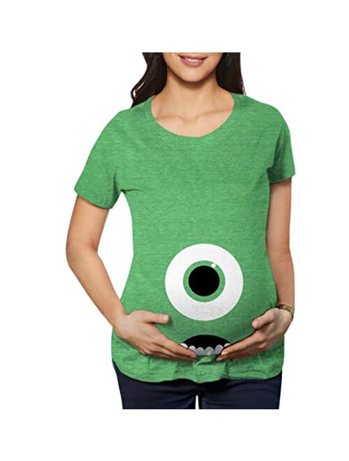 Crazy Dog T-Shirts Maternity Monster Eye Ball Funny Pregnancy Tee Cute Halloween Baby Bump T Shirt