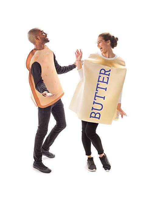 Hauntlook Bread & Butter Couples Costume - Funny Unisex Food Halloween Outfits for Adults