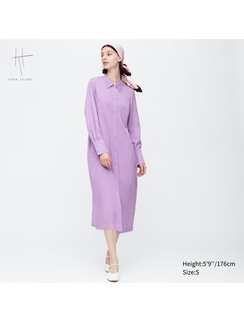 Uniqlo Long-Sleeve Long Shirt Dress (Hana Tajima)