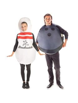 Bowling Ball & Pin Couples Costume - Funny Bowl Sport Halloween Outfits