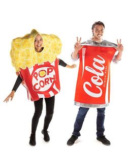 Popcorn & Soda Halloween Couples Costume - Movie Theater Funny Food Outfit
