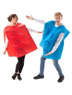 Red & Blue Building Blocks Couples Costume - Funny Brick Halloween Outfits