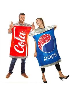 Cola vs Popsi Couples Halloween Costume - Funny Soda Pop Cans, Soft Drink Outfit