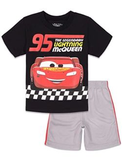 Pixar Cars Lightning McQueen Tow Mater T-Shirt Mesh Shorts