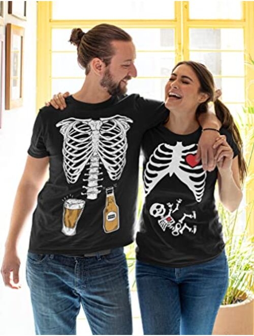 Tstars Maternity Halloween Costumes Skeleton Baby Boy Xray Couples Matching Shirts