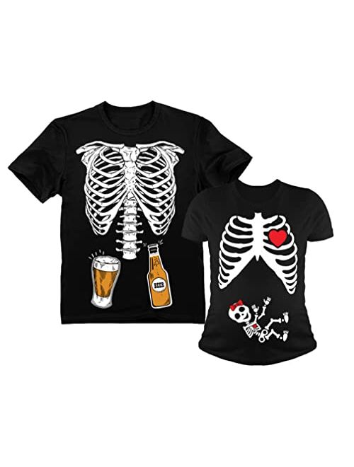 Tstars Maternity Halloween Shirt Skeleton Baby Girl Xray Couples Matching Shirts