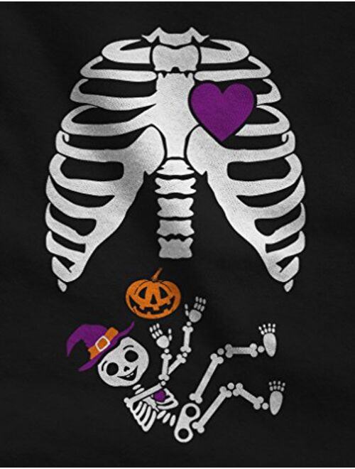 Tstars Halloween Maternity Shirt Pumpkin Skeleton Funny Pregnant Costumes for Women