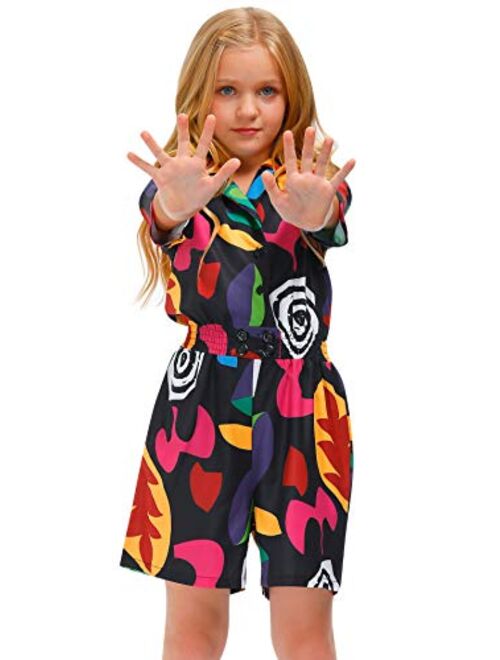 BesserBay Girl's Halloween Costume Eleven Front Button-Down Romper Jumpsuit 5-14 Years