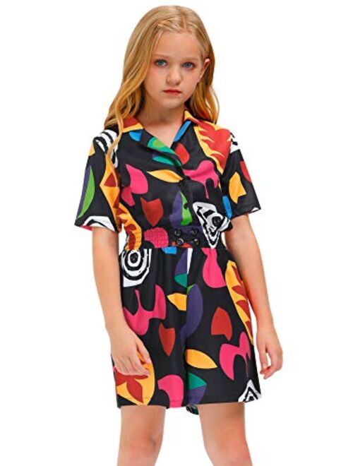 BesserBay Girl's Halloween Costume Eleven Front Button-Down Romper Jumpsuit 5-14 Years