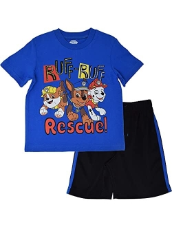 Nickelodeon Paw Patrol Chase Marshal Rubble Breathable Graphic T-Shirt & Mesh Shorts Set
