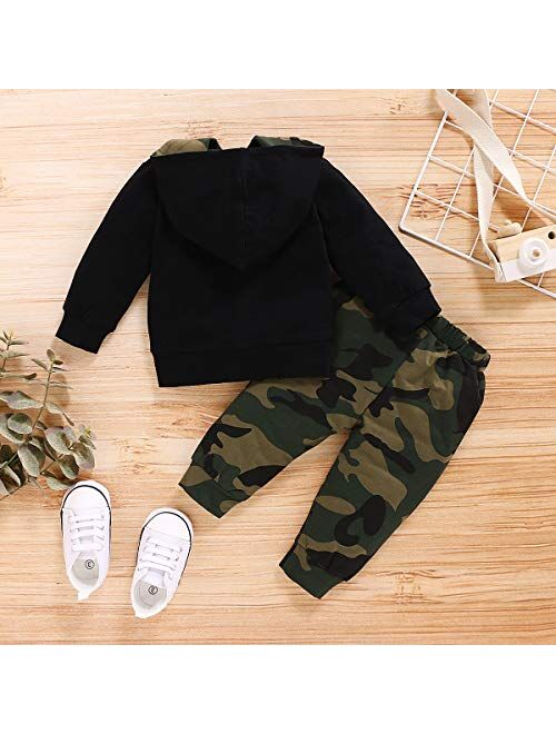 Nzrvaws Boy Clothes Baby Toddler Boy Clothing Sweater Long Sleeve Hoodie Sweatsuit Top Ripped Jeans Long Pants 2 Piece Outfit Set