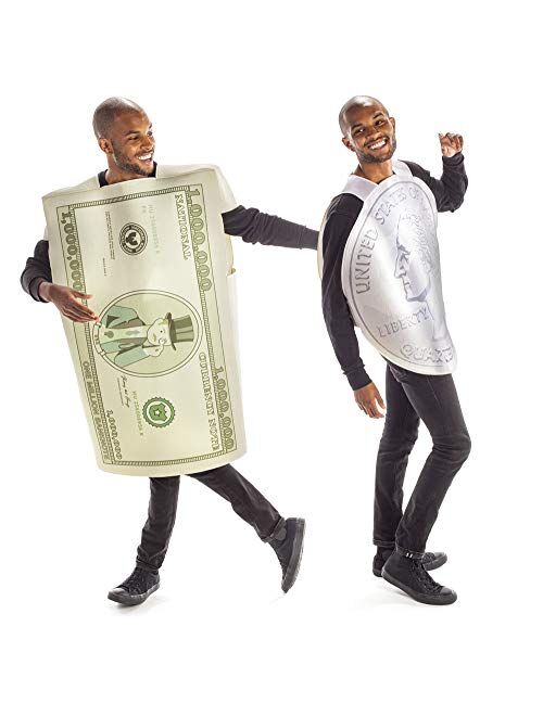 Hauntlook Dollars & Cents Halloween Couples Costume - Funny Adult Quarter & Million Bucks