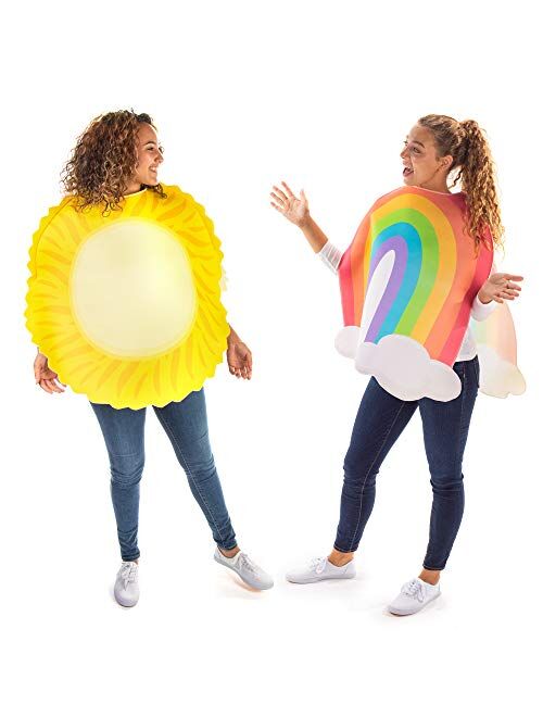 Hauntlook Sunshine & Rainbows Couples' Costume - Cute Unisex Halloween Outfits for Adults