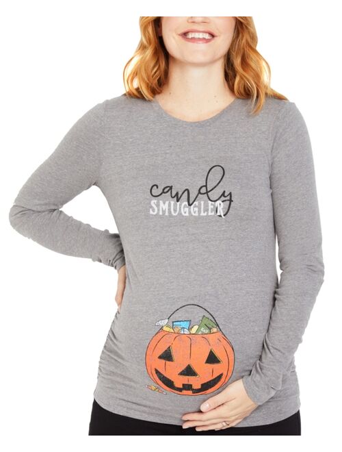 MOTHERHOOD MATERNITY Candy Smuggler Halloween Graphic-Print Maternity T-Shirt