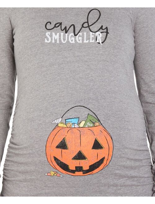 MOTHERHOOD MATERNITY Candy Smuggler Halloween Graphic-Print Maternity T-Shirt
