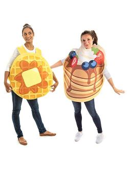 Pancakes & Waffles Halloween Couples Costumes - Funny Breakfast Food Outfits