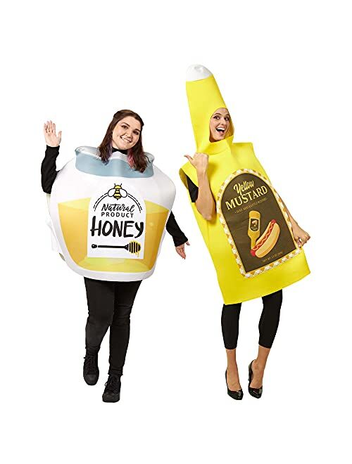 Hauntlook Honey Mustard Halloween Couples Costume - Cute Honey Jar & Yellow Sauce Outfits