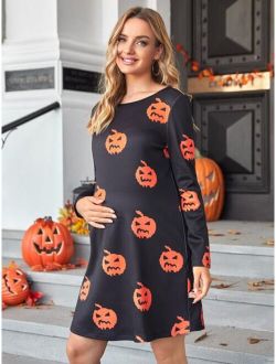 Maternity Halloween Print Dress