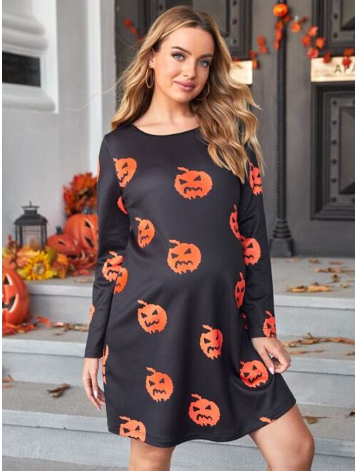 SHEIN Maternity Halloween Print Dress