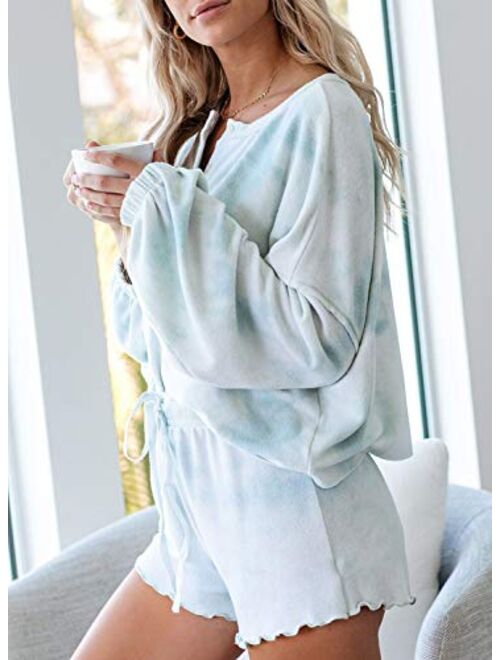 Goodthreads Women's Long Ruffle Sleepwear Front Drawstring Nightwear