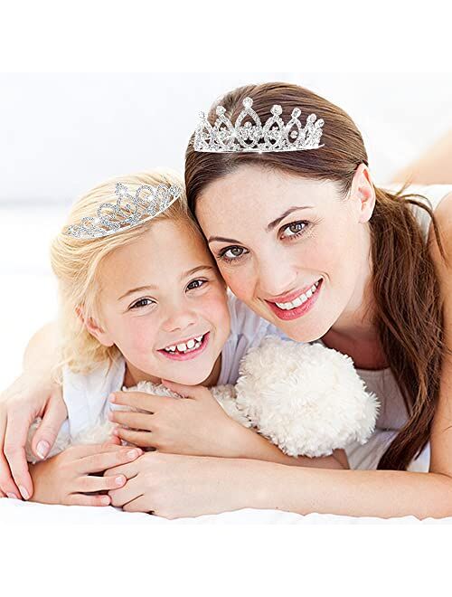 Krgiqn 6Pack Girls Crystal Tiara Crown,Rhinestone Princess Headband for Kids Birthday Party,Wedding,Pageant,Prom