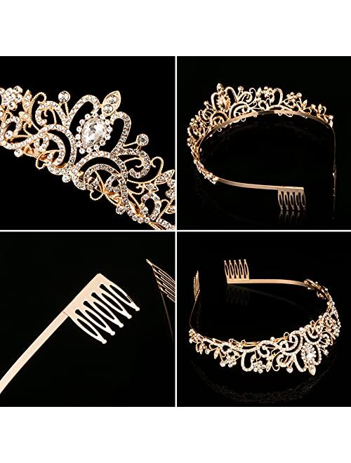 Nljihkure Crystal Tiara Crowns For Women Girls Princess Elegant Crown with Combs Women's Headbands Bridal Wedding Prom Birthday Party