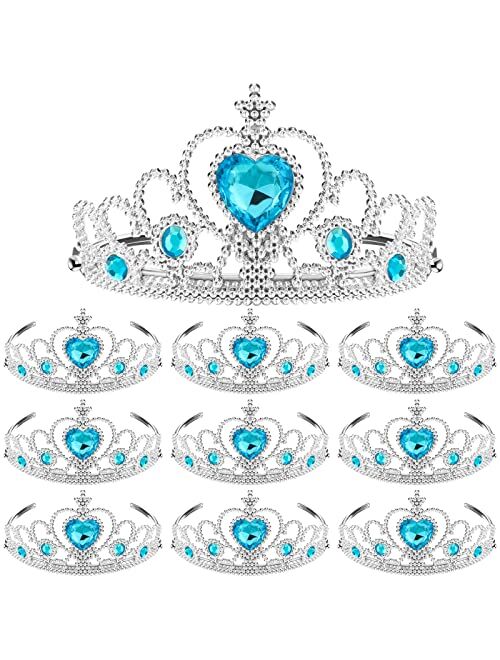 MTLEE 10 Pieces Princess Crowns Dress up Princess Tiaras for Little Girls Toddler Princess Costume Party Accessories