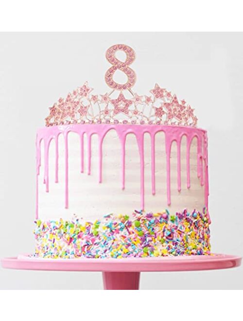 EBE EmmasbyEmma 8th Birthday, 8th Birthday Gifts for Girls, 8th Birthday Tiara Pink, 8th Birthday Tiara, 8th Birthday Crown, 8th Birthday Crown for Girls, 8th Birthday Cr