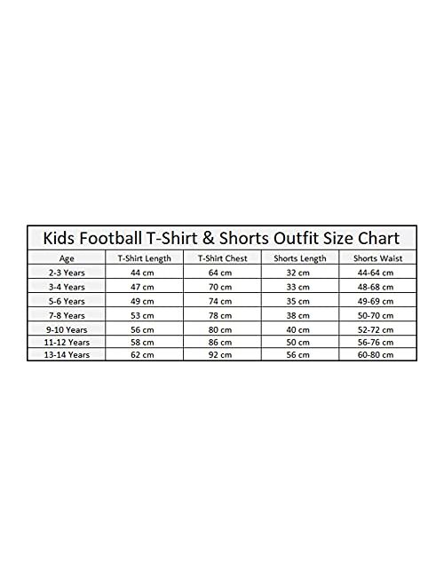 Default Boys Football Kit Set Summer Shorts New Girls Top Vest Size Age 2-14