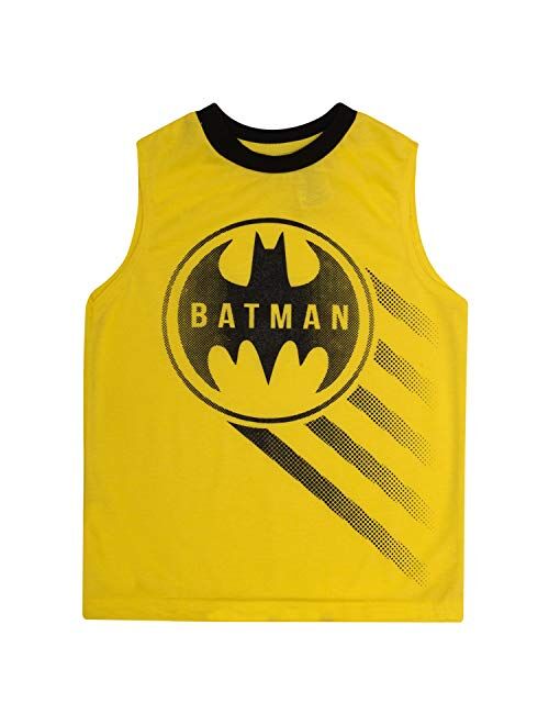 BATMAN T Shirt for Boys, Tank Top and Shorts 3 Piece Summer Activewear Bundle Shirt for Kids