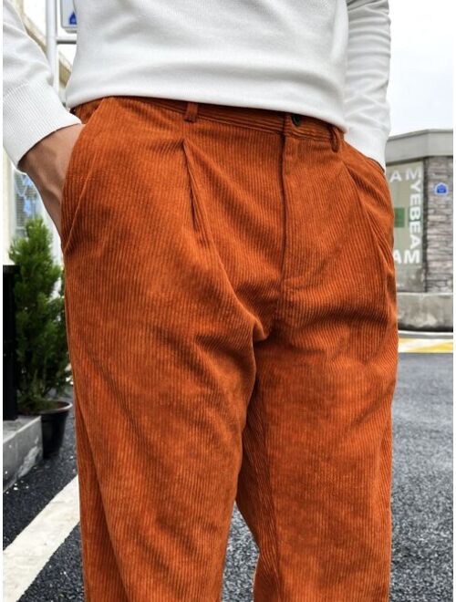 Shein Men Slant Pocket Corduroy Pants