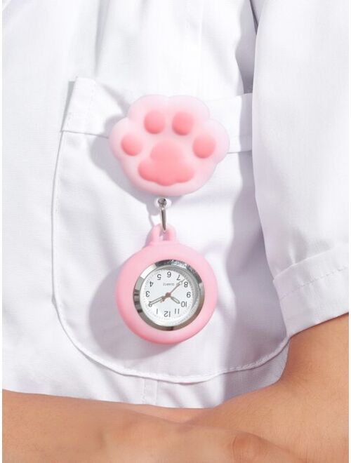 Shein Cat Claw Design Nurse Quartz Watch Brooch