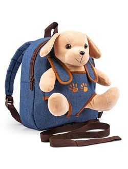 Bag&Carry Cute Dog Toy Toddler Backpack With Leash Kids Stuffed Animal Toy Backpack For Boy Girl Kids Backpacks For Boys And Girls 2 3 4 5 6 Years Old With Plush Toy (pup