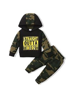 Renotemy 1-4T Toddler Baby Boys Clothes Winter Fall Outfits Kids Cotton Little Boy Clothes Long Sleeve Sweatshirt Pants Outfits Sets
