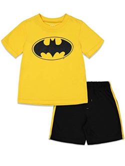 Comics Batman Superman Boys T-Shirt and Mesh Shorts Set