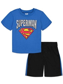 Comics Batman Superman Boys T-Shirt and Mesh Shorts Set