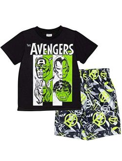 Avengers Spider-Man Captain America Boys Short Sleeve T-Shirt & Shorts Set